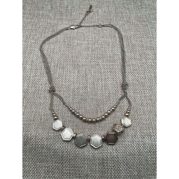 Vintage Kenneth Cole Gold Plated Necklace Double  Strand Geometric Style - Picture 3 of 11